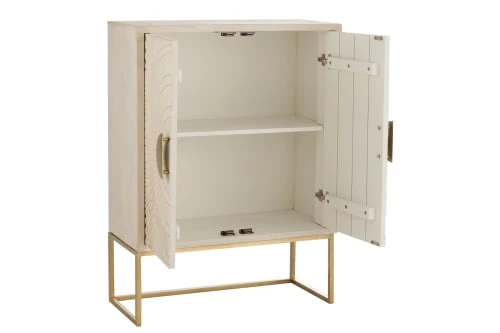HELLIN Buffet Haut En Manguier Beige/or 5 HELLIN Buffet Haut En Manguier Beige/or – Image 5