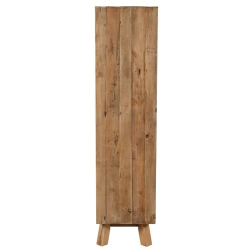 Grenier Alpin Buffet Haut En Pin Recyclé 2 Portes Vitrées Et 2 Niches 3 Grenier Alpin Buffet Haut En Pin Recyclé 2 Portes Vitrées Et 2 Niches – Image 3