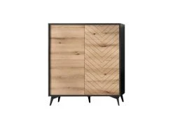 Best Mobilier Buffet Haut Industriel 104 Cm Noir / Bois