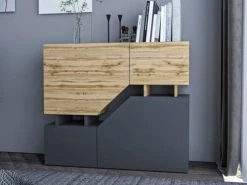 Best Mobilier Buffet Haut Industriel 120 Cm Bois / Gris -Boutique Maisons du Monde buffet haut industriel 120 cm bois gris 2