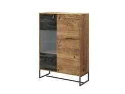 Best Mobilier Buffet Haut Industriel 93 Cm Bois / Gris