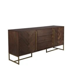Dutchbone Buffet Haut Marron Et Laiton -Boutique Maisons du Monde buffet haut marron et laiton 3