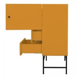 Meubles & Design Buffet Haut Moderne En Bois Et Métal 3 Placards 2 Tiroirs Moutarde 9 Meubles & Design Buffet Haut Moderne En Bois Et Métal 3 Placards 2 Tiroirs Moutarde -Boutique Maisons du Monde buffet haut moderne en bois et metal 3 placards 2 tiroirs moutarde 3