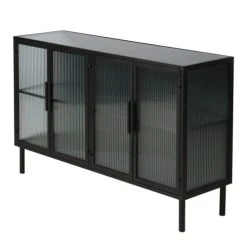 Zago Buffet Indus Métal Noir Et Verre Trempé Texturé 3 Portes 9 Zago Buffet Indus Métal Noir Et Verre Trempé Texturé 3 Portes -Boutique Maisons du Monde buffet indus metal noir et verre trempe texture 3 portes 3
