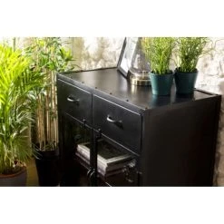 MACABANE Buffet Industriel 2 Portes 2 Tiroirs Métal Noir 8 MACABANE Buffet Industriel 2 Portes 2 Tiroirs Métal Noir -Boutique Maisons du Monde buffet industriel 2 portes 2 tiroirs metal noir 2