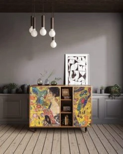 Alternative view of Storyz Buffet Jaune 3 Tiroirs Et 1 Porte L 125 Cm