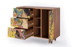 Storyz Buffet Jaune 3 Tiroirs Et 1 Porte L 125 Cm -Boutique Maisons du Monde buffet jaune 3 tiroirs et 1 porte l 125 cm 4