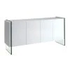 Angel Cerda Buffet MDF Blanco Brillo Quatre Portes Et Latéraux En Verre