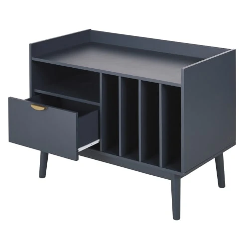 Maisons Du Monde Buffet Meuble à Vinyles 1 Tiroir 4 Niches Bleu Foncé 2 Maisons Du Monde Buffet Meuble à Vinyles 1 Tiroir 4 Niches Bleu Foncé – Image 2