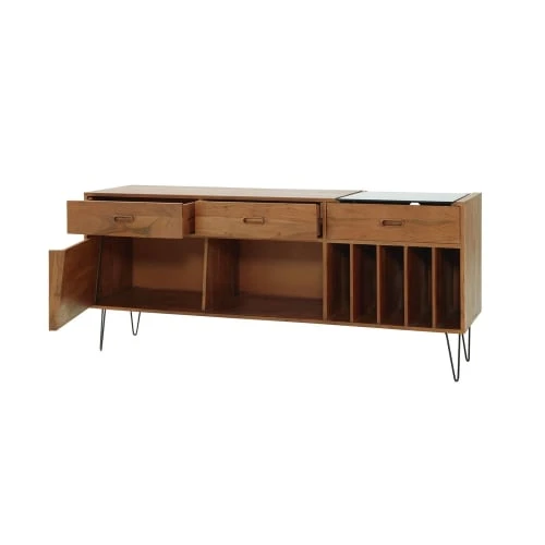 Maisons Du Monde Buffet Meuble à Vinyles En Acacia Massif 4 Maisons Du Monde Buffet Meuble à Vinyles En Acacia Massif – Image 4