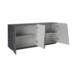 Dmora Buffet Moderne 4 Portes Effet Bois Gris Ardoise 6 Dmora Buffet Moderne 4 Portes Effet Bois Gris Ardoise -Boutique Maisons du Monde buffet moderne 4 portes effet bois gris ardoise 2