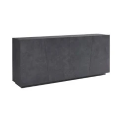Dmora Buffet Moderne 4 Portes Effet Bois Gris Ardoise