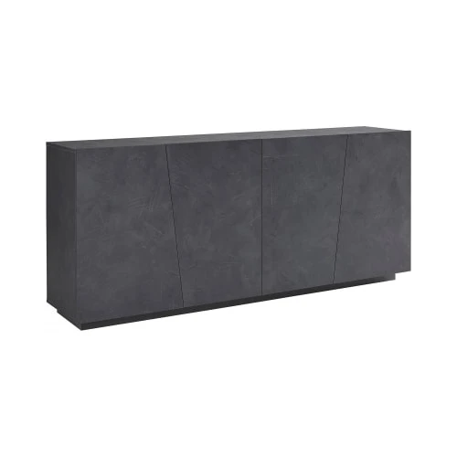 Dmora Buffet Moderne 4 Portes Effet Bois Gris Ardoise 1 Dmora Buffet Moderne 4 Portes Effet Bois Gris Ardoise