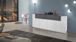 Alternative view of Dmora Buffet Moderne 5 Portes Effet Bois Blanc