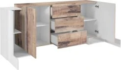 Dmora Buffet Moderne à 2 Portes Effet Bois Blanc -Boutique Maisons du Monde buffet moderne a 2 portes effet bois blanc 2