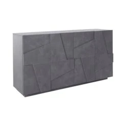 Dmora Buffet Moderne à 4 Portes Effet Bois Gris Cendre