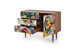 Storyz Buffet Multicolore 3 Tiroirs Et 1 Porte L 115 Cm -Boutique Maisons du Monde buffet multicolore 3 tiroirs et 1 porte l 115 cm 17