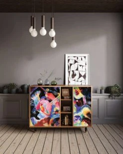 Alternative view of Storyz Buffet Multicolore 3 Tiroirs Et 1 Porte L 125 Cm