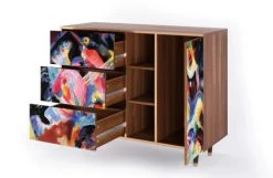 Storyz Buffet Multicolore 3 Tiroirs Et 1 Porte L 125 Cm -Boutique Maisons du Monde buffet multicolore 3 tiroirs et 1 porte l 125 cm 19