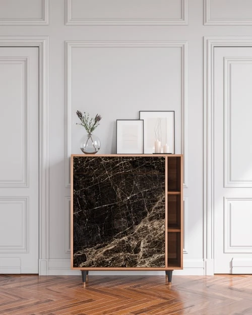 Storyz Buffet Noir 2 Tiroirs Et 2 Portes L 94 Cm 2 Storyz Buffet Noir 2 Tiroirs Et 2 Portes L 94 Cm – Image 2