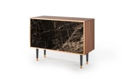 Storyz Buffet Noir 3 Tiroirs Et 1 Porte L 115 Cm -Boutique Maisons du Monde buffet noir 3 tiroirs et 1 porte l 115 cm 2