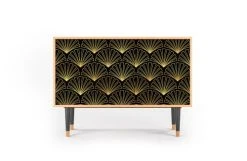 Storyz Buffet Noir 3 Tiroirs Et 1 Porte L 115 Cm