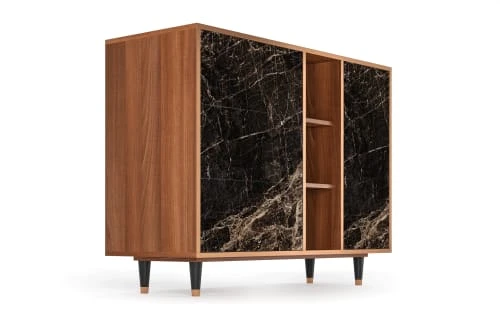 Storyz Buffet Noir 3 Tiroirs Et 1 Porte L 125 Cm 4 Storyz Buffet Noir 3 Tiroirs Et 1 Porte L 125 Cm – Image 4