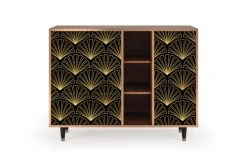 Storyz Buffet Noir 3 Tiroirs Et 1 Porte L 125 Cm