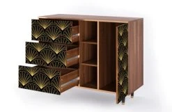 Storyz Buffet Noir 3 Tiroirs Et 1 Porte L 125 Cm -Boutique Maisons du Monde buffet noir 3 tiroirs et 1 porte l 125 cm 9