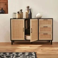 Alice's Garden Buffet Noir Et Cannage 120 X 40 X 75cm - 3 Tiroirs, 2 Portes 8 Alice's Garden Buffet Noir Et Cannage 120 X 40 X 75cm - 3 Tiroirs, 2 Portes -Boutique Maisons du Monde buffet noir et cannage 120 x 40 x 75cm 3 tiroirs 2 portes 2