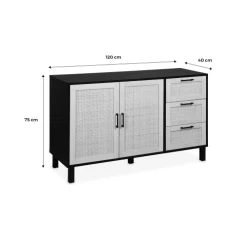 Alice's Garden Buffet Noir Et Cannage 120 X 40 X 75cm - 3 Tiroirs, 2 Portes 10 Alice's Garden Buffet Noir Et Cannage 120 X 40 X 75cm - 3 Tiroirs, 2 Portes -Boutique Maisons du Monde buffet noir et cannage 120 x 40 x 75cm 3 tiroirs 2 portes 4