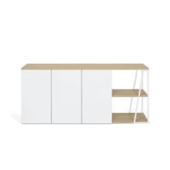TEMAHOME Buffet Placage Noyer Et Noir Laqué 11 TEMAHOME Buffet Placage Noyer Et Noir Laqué -Boutique Maisons du Monde buffet placage chene clair et blanc laque albi