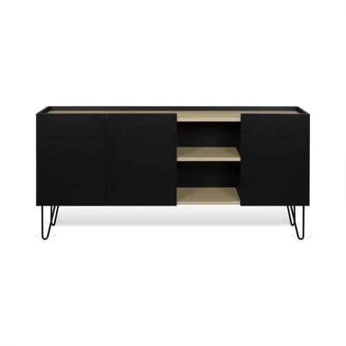 TEMAHOME Buffet Placage Chêne Clair Et Noir 1 TEMAHOME Buffet Placage Chêne Clair Et Noir