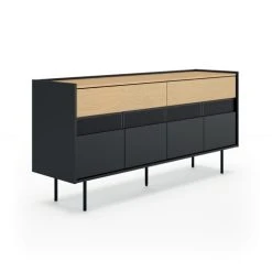 TEMAHOME Buffet Placage Chêne Et Noir 8 TEMAHOME Buffet Placage Chêne Et Noir -Boutique Maisons du Monde buffet placage chene et noir 2