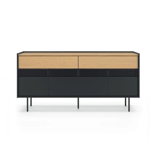 TEMAHOME Buffet Placage Chêne Et Noir 1 TEMAHOME Buffet Placage Chêne Et Noir