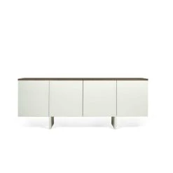 TEMAHOME Buffet Placage Noyer Et Blanc Laqué