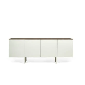 TEMAHOME Buffet Placage Noyer Et Blanc Laqué 4 TEMAHOME Buffet Placage Noyer Et Blanc Laqué – Image 4