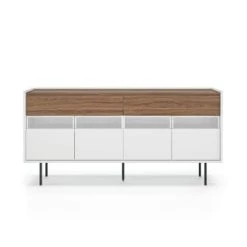 TEMAHOME Buffet Placage Chêne Et Noir 11 TEMAHOME Buffet Placage Chêne Et Noir -Boutique Maisons du Monde buffet placage noyer et blanc laque radio