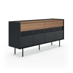 TEMAHOME Buffet Placage Noyer Et Noir Laqué -Boutique Maisons du Monde buffet placage noyer et noir laque 6