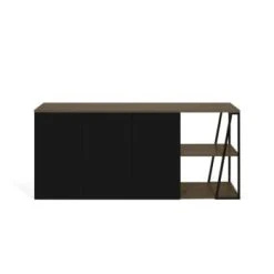 TEMAHOME Buffet Placage Noyer Et Noir Laqué 10 TEMAHOME Buffet Placage Noyer Et Noir Laqué -Boutique Maisons du Monde buffet placage noyer et noir laque albi