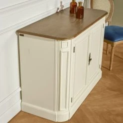 Robin Des Bois Buffet Plateau Chêne 2 Portes Blanc -Boutique Maisons du Monde buffet plateau chene 2 portes blanc 4