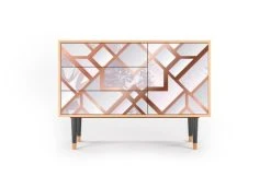 Storyz Buffet Rose Clair 3 Tiroirs Et 1 Porte L 115 Cm