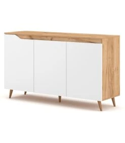CALICOSY Buffet Scandinave 3 Portes L140 Cm - Décor Blanc Et Bois Clair 11 CALICOSY Buffet Scandinave 3 Portes L140 Cm - Décor Blanc Et Bois Clair -Boutique Maisons du Monde buffet scandinave 3 portes l140 cm decor blanc et bois clair 5