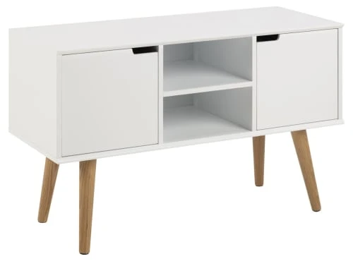 CONCEPT USINE Buffet Scandinave Blanc Avec 2 Placards 1 CONCEPT USINE Buffet Scandinave Blanc Avec 2 Placards