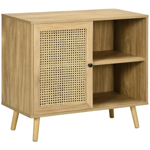 HOMCOM Buffet Style Bohème Porte étagère 2 Niches Aspect Bois Manguier Rotin 1 HOMCOM Buffet Style Bohème Porte étagère 2 Niches Aspect Bois Manguier Rotin