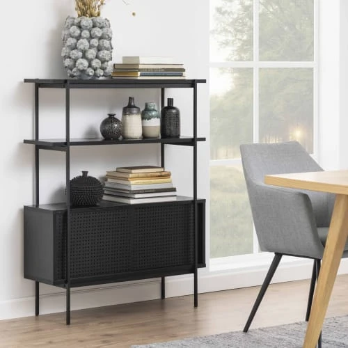 Oviala Buffet Style Industriel Noir 2 Oviala Buffet Style Industriel Noir – Image 2
