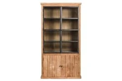 HELLIN Buffet Vaisselier En Bois Recyclé Et Métal 4 Portes éclairage LED
