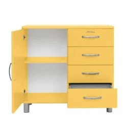 Tenzo Buffet Vintage 1 Porte 4 Tiroirs L98cm Jaune 9 Tenzo Buffet Vintage 1 Porte 4 Tiroirs L98cm Jaune -Boutique Maisons du Monde buffet vintage 1 porte 4 tiroirs l98cm jaune 3