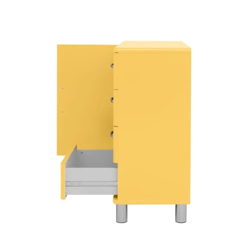 Tenzo Buffet Vintage 1 Porte 4 Tiroirs L98cm Jaune 6 Tenzo Buffet Vintage 1 Porte 4 Tiroirs L98cm Jaune – Image 6