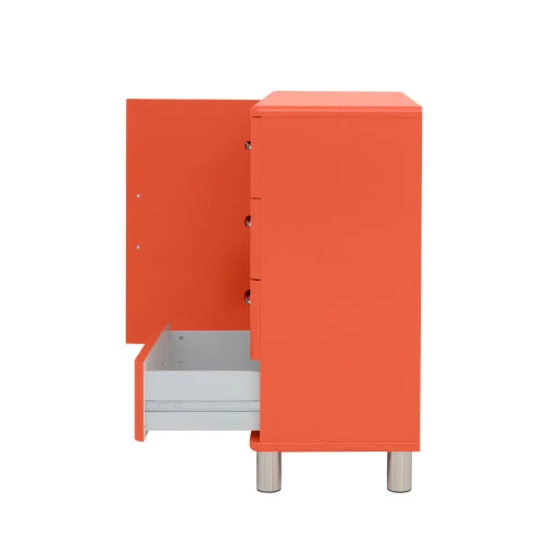 Tenzo Buffet Vintage 1 Porte 4 Tiroirs L98cm Rouge 6 Tenzo Buffet Vintage 1 Porte 4 Tiroirs L98cm Rouge – Image 6